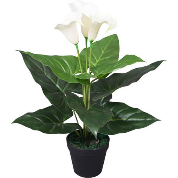 The Living Store Calla Le Lie - Kunstplant 45cm - Realistische details - Duurzaam - Inclusief pot