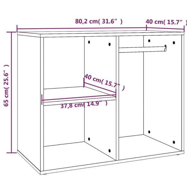 vidaXL Kledingkast 80x40x65 cm bewerkt hout sonoma eikenkleurig