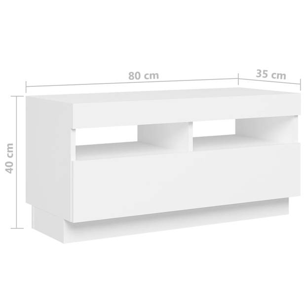 vidaXL Tv-meubel met LED-verlichting 260x35x40 cm wit