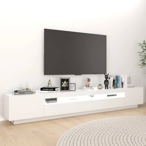 vidaXL Tv-meubel met LED-verlichting 260x35x40 cm wit