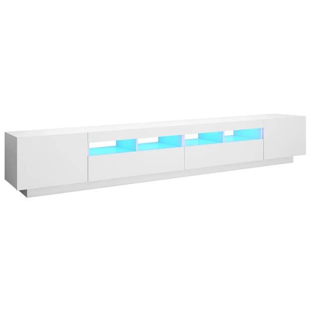 The Living Store Tv-meubel Hifi RGB LED-verlichting - 260 x 35 x 40 cm - wit