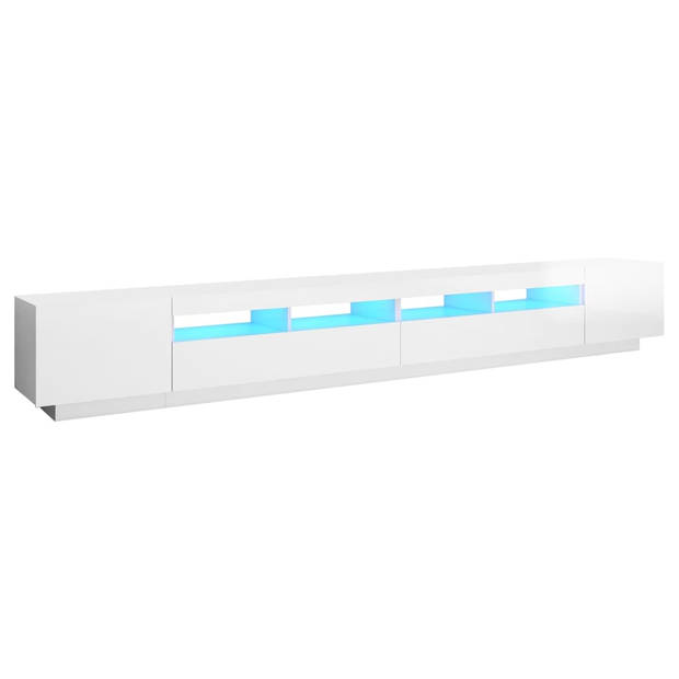 The Living Store TV meubel Hoogglans wit LED RGB verlichting - 300 x 35 x 40 cm - USB aansluiting