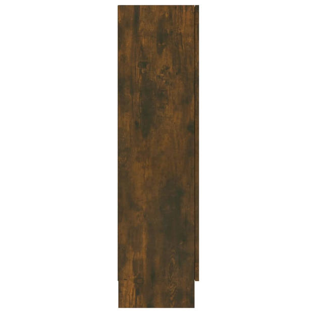 vidaXL Vitrinekast 82,5x30,5x115 cm bewerkt hout gerookt eikenkleurig