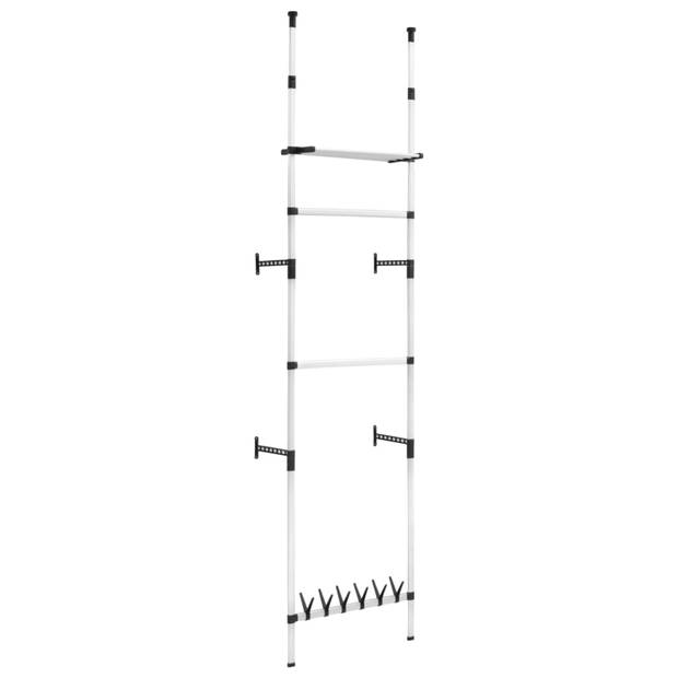 The Living Store Telescopisch Garderobesysteem - Kledingrek 65x40x250-300cm - Aluminium