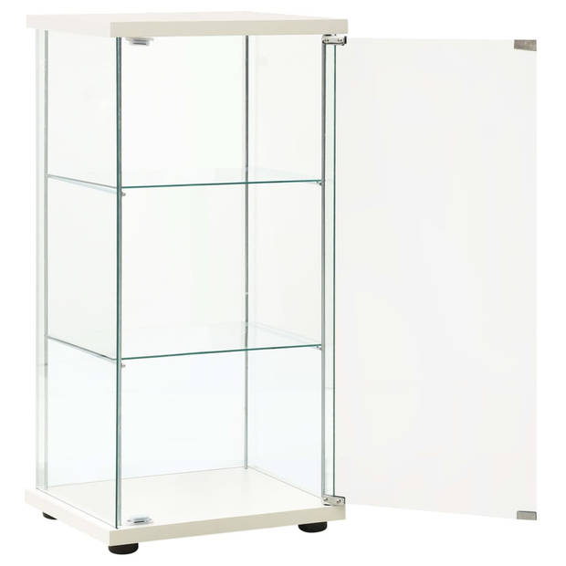 The Living Store Glazen Kast - Wit en Transparant - 42.5 x 36.5 x 86 cm - 4mm Glas - Met 3 lagen