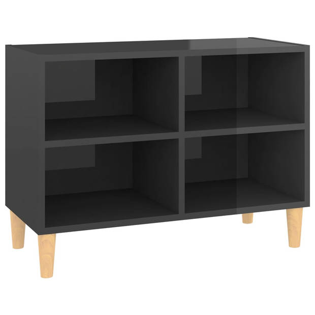 The Living Store Bedkastje Scandinavische Stijl - Hoogglans Grijs - 69.5 x 30 x 50 cm