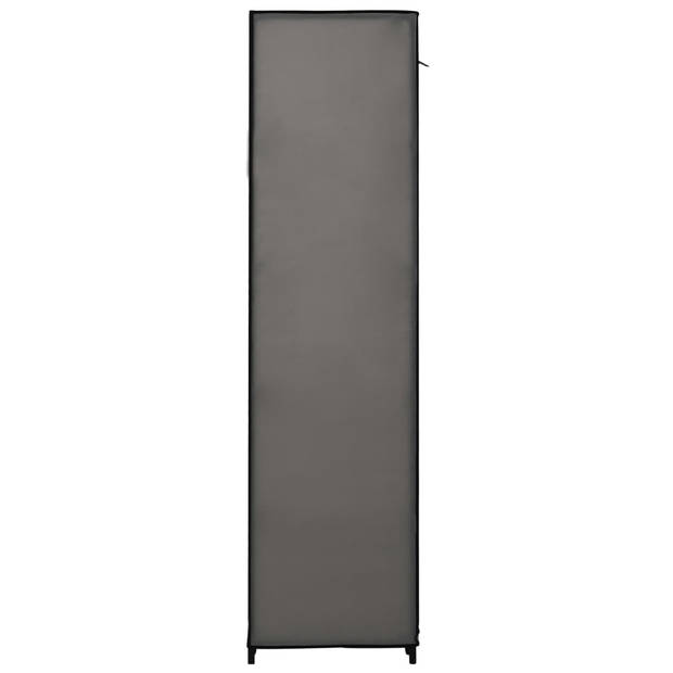 The Living Store Draagbare kast - Grijs 150 x 45 x 176 cm - Meerdere vakken en stangen