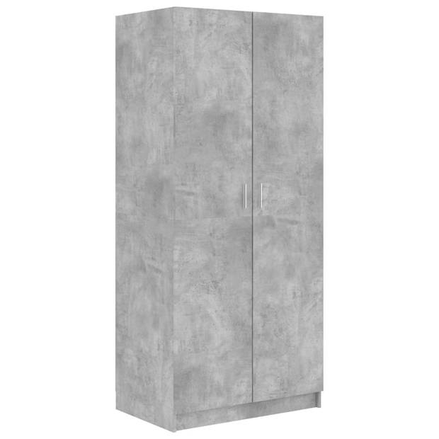 The Living Store Kledingkast Compact - 80x52x180 cm - Betongrijs