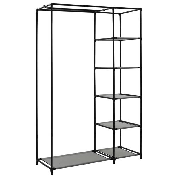 The Living Store Opvouwbare Klerenkast - Grijs - 110x45x175cm - Ruimtebesparend