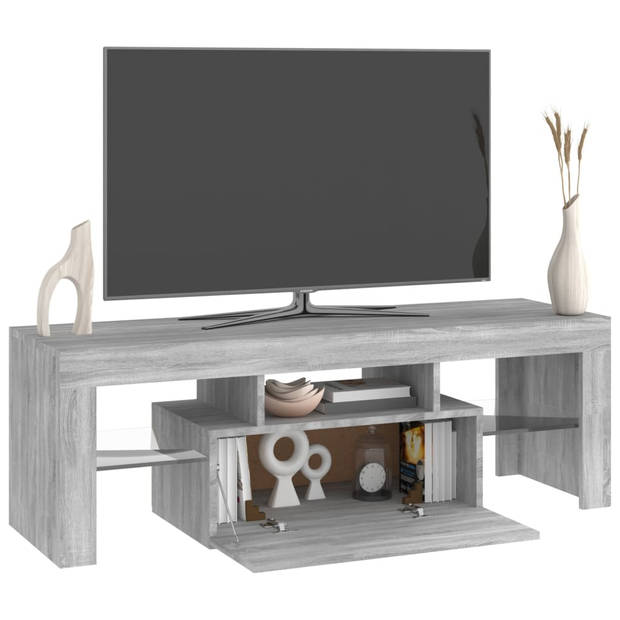 The Living Store TV-meubel Sorrento - TV-kast - 120x35x40 cm - LED-verlichting