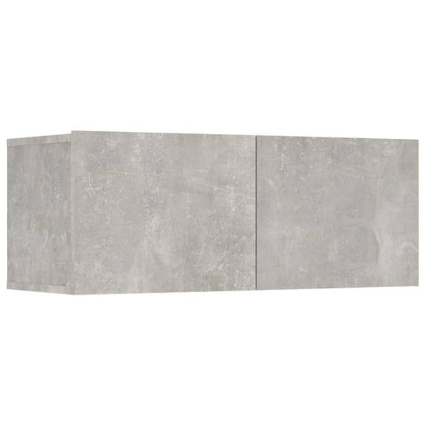 The Living Store TV-meubelset - betongrijs - 80 x 30 x 30 cm - wandgemonteerd