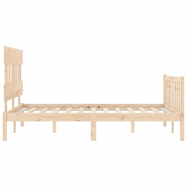 vidaXL Bedframe met hoofdbord massief hout