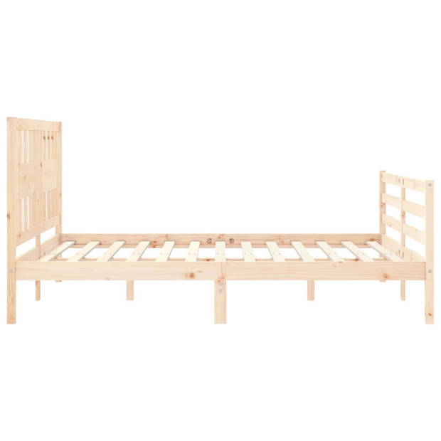 vidaXL Bedframe met hoofdbord massief hout