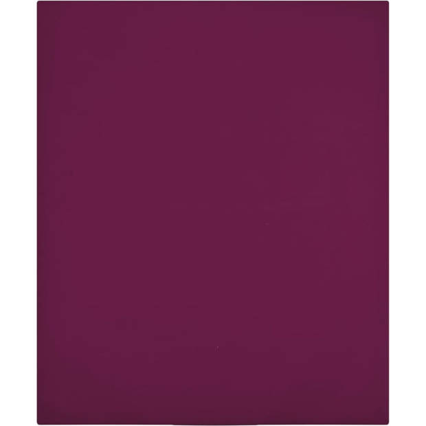 The Living Store Jersey Hoeslaken - Bordeaux - 90 x 200 cm - 100% katoen