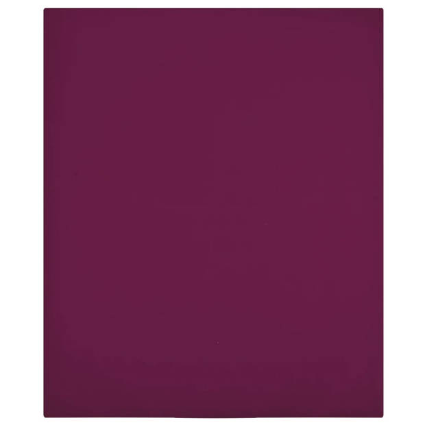 The Living Store Jersey hoeslaken - bordeaux - 90x200 cm - 100% katoen