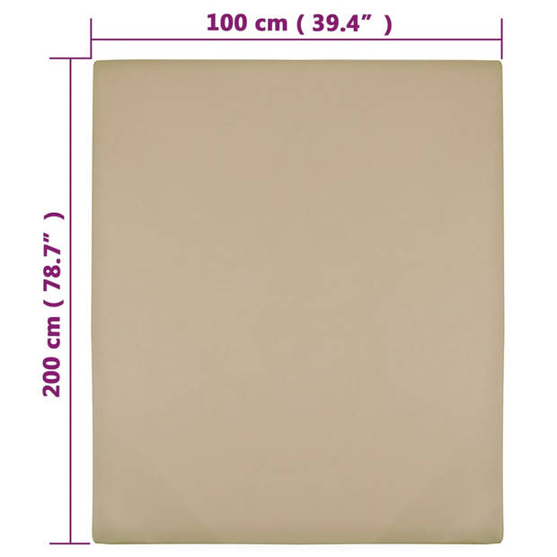 The Living Store Jersey Hoeslaken - 100 x 200 cm - Taupe
