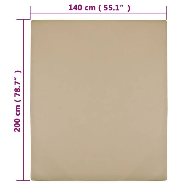 vidaXL Hoeslaken jersey 140x200 cm katoen taupe