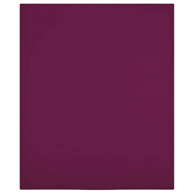 The Living Store Jersey Hoeslaken - Bordeaux - 90 x 200 cm - 100% katoen