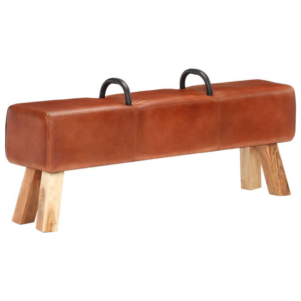 The Living Store Bokbankje Old School - Meubel - 135 x 25 x 55 cm - Bruin