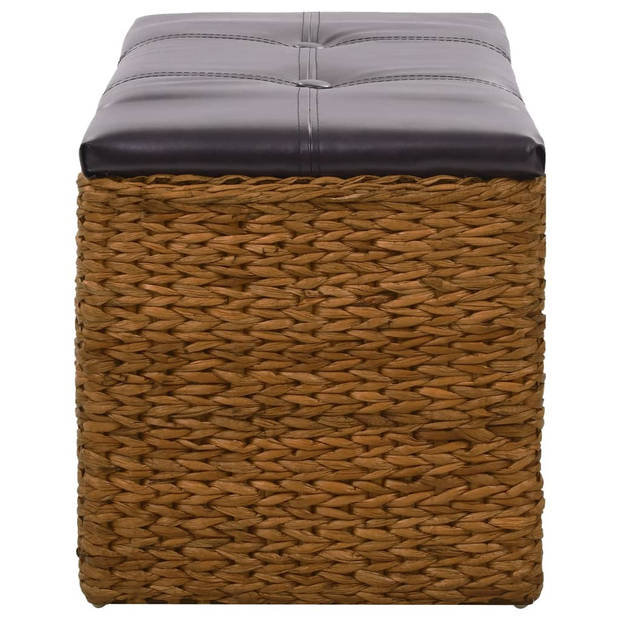 The Living Store Bank Zeegras met Manden - 71 x 40 x 42 cm - Rustiek en Natuurlijk