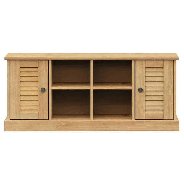 The Living Store VIGO Schoenenbank - Massief grenenhout - 106 x 35 x 40 cm - 4 vakken - Metalen knoppen