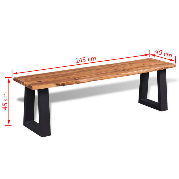 vidaXL Bankje 145 cm massief acaciahout