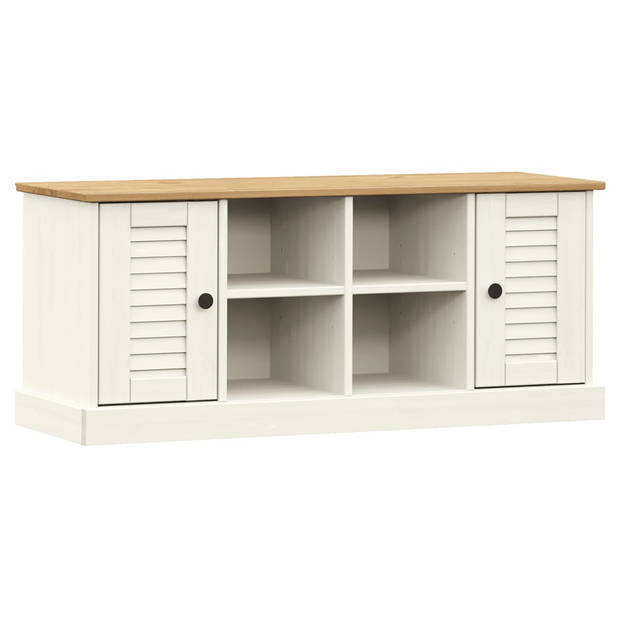 The Living Store VIGO Schoenenbank - 106 x 35 x 40 cm - Massief grenenhout - Wit