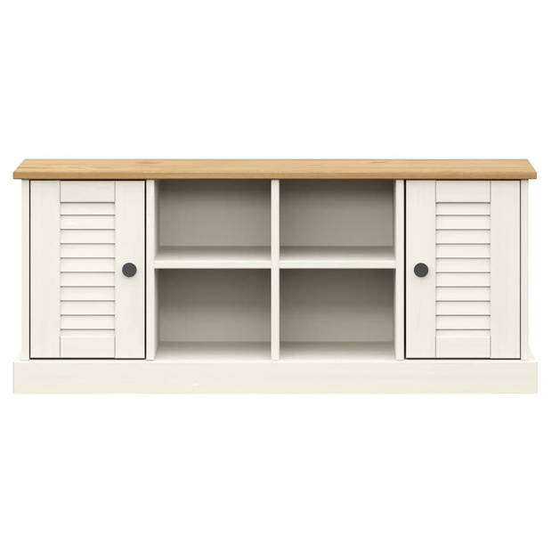 The Living Store VIGO Schoenenbank - 106 x 35 x 40 cm - Massief grenenhout - Wit