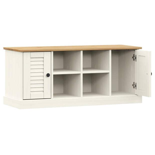 The Living Store VIGO Schoenenbank - 106 x 35 x 40 cm - Massief grenenhout - Wit