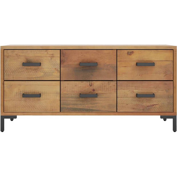 The Living Store Opbergbank - Vintage - Hout - 110 x 30 x 45 cm