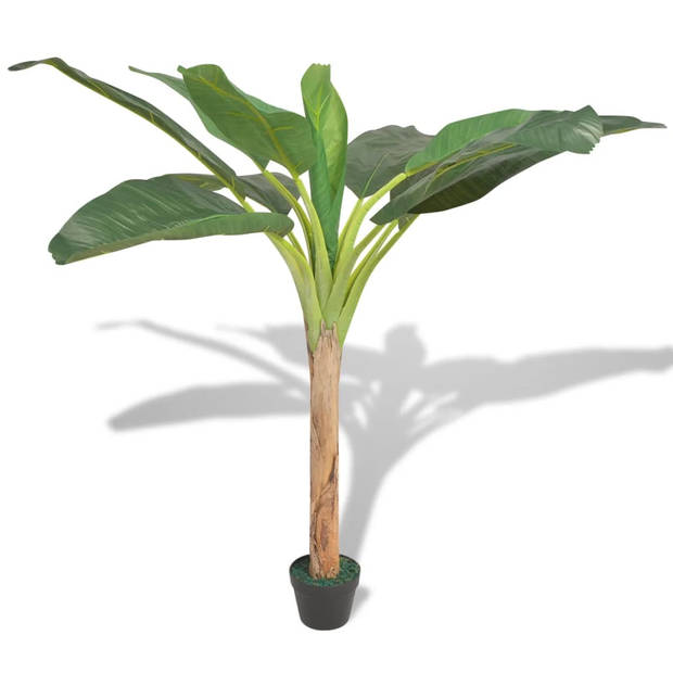 The Living Store Kunst bananenboom plant met pot 150 cm groen - Kunstplant