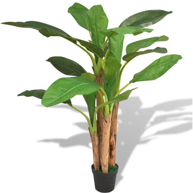 The Living Store Kunst bananenboom plant met pot 150 cm groen - Kunstplant