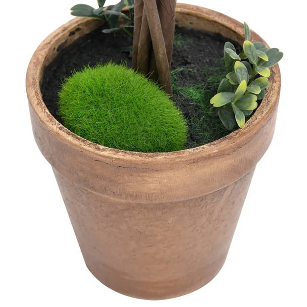 The Living Store Buxus Kunstplant - Set van 2 - Groen - 11.5 x 41 cm - Weerbestendig en stabiel