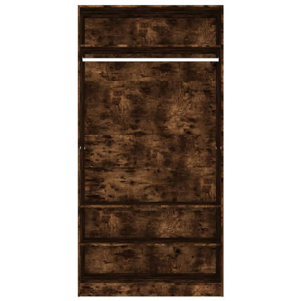 vidaXL Kledingkast 100x50x200 cm bewerkt hout gerookt eikenkleurig