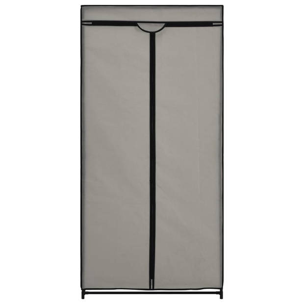 The Living Store Kledingkast - Stoffen kast - 75x50x160 cm - Grijs- 100% polyester