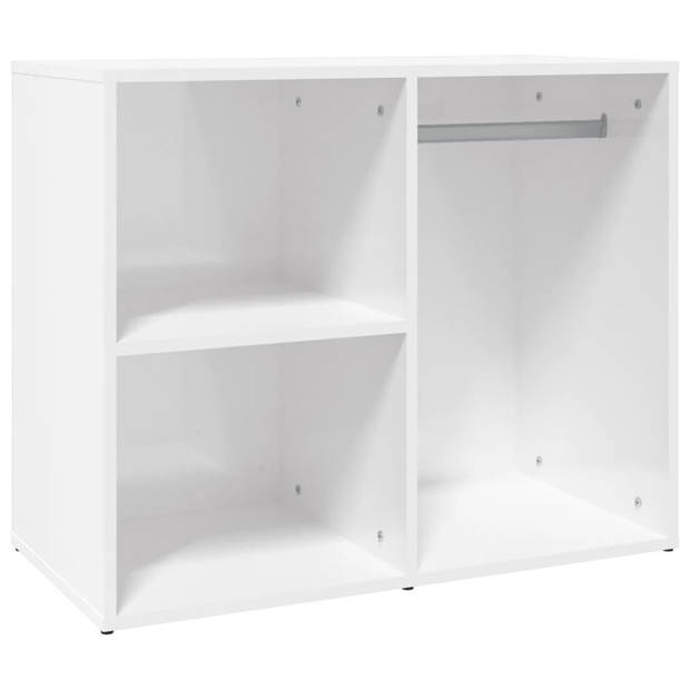 The Living Store Kledingkast - Kast - 80x40x65 cm - Hoogglans wit