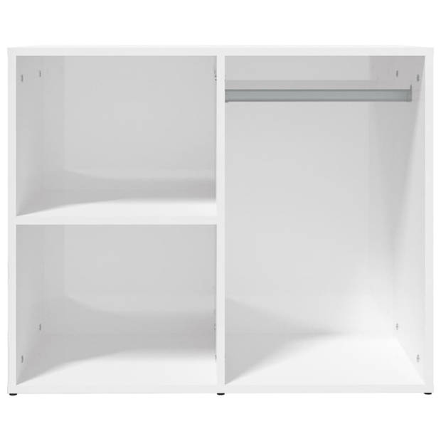 The Living Store Kledingkast - Kast - 80x40x65 cm - Hoogglans wit