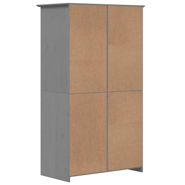 vidaXL Kledingkast BODO 99x53,5x173 cm massief grenenhout grijs