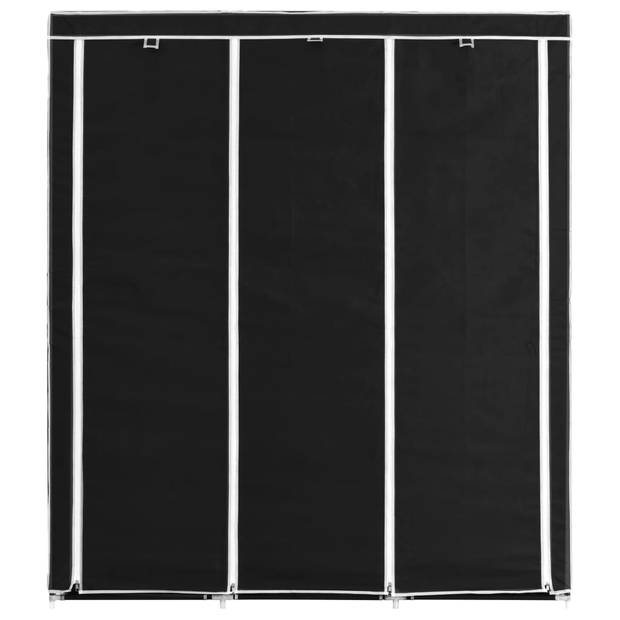 The Living Store Opvouwbare Kast - 150 x 45 x 175 cm (B x D x H) - Zwart - Nonwoven stof