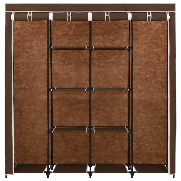 The Living Store Kledingrek - Bruin - 175 x 45 x 170 cm - Stevig frame en 4 vakken