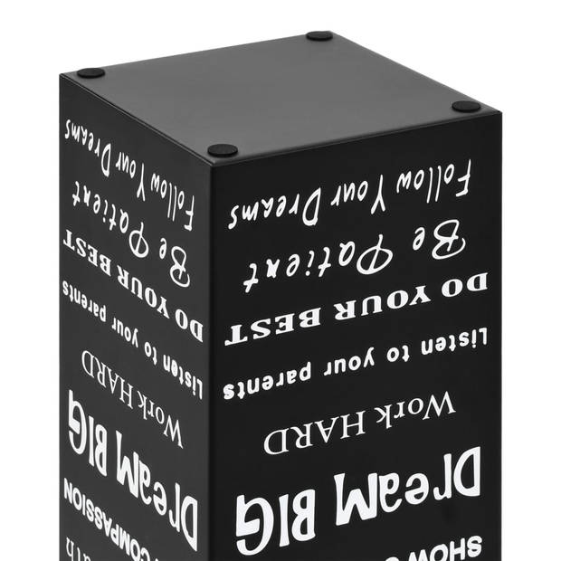 The Living Store Parapluhouder - Zwart gepoedercoat staal - 15.5 x 15.5 x 48.5 cm - met verwijderbaar druppelblad