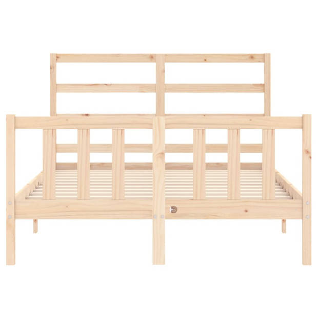 vidaXL Bedframe met hoofdbord massief hout 140x200 cm