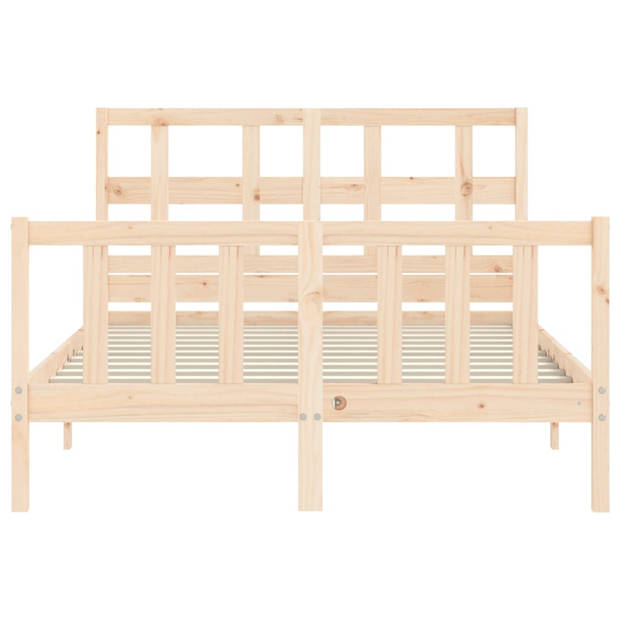 vidaXL Bedframe met hoofdbord massief hout