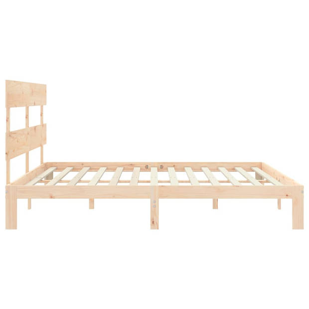 vidaXL Bedframe met hoofdbord massief hout 200x200 cm