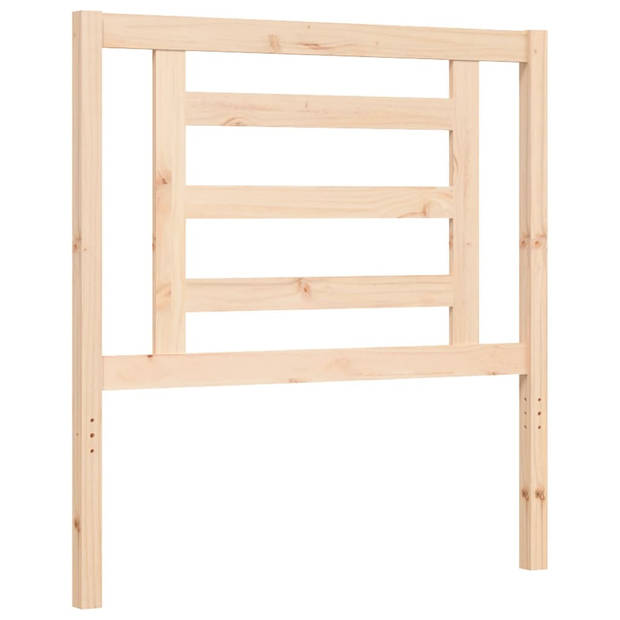 vidaXL Bedframe met hoofdbord massief hout 90x200 cm