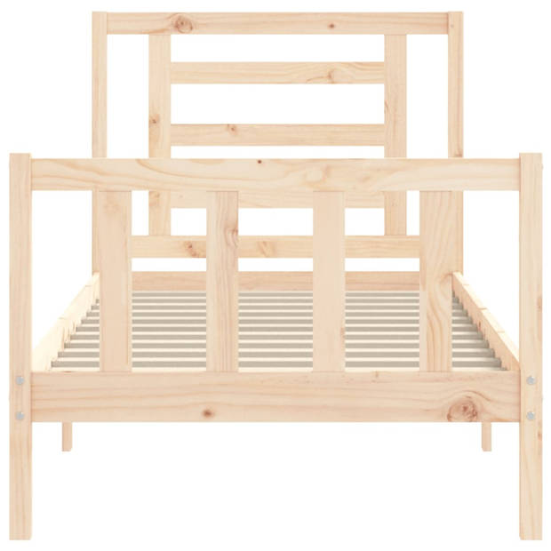 vidaXL Bedframe met hoofdbord massief hout