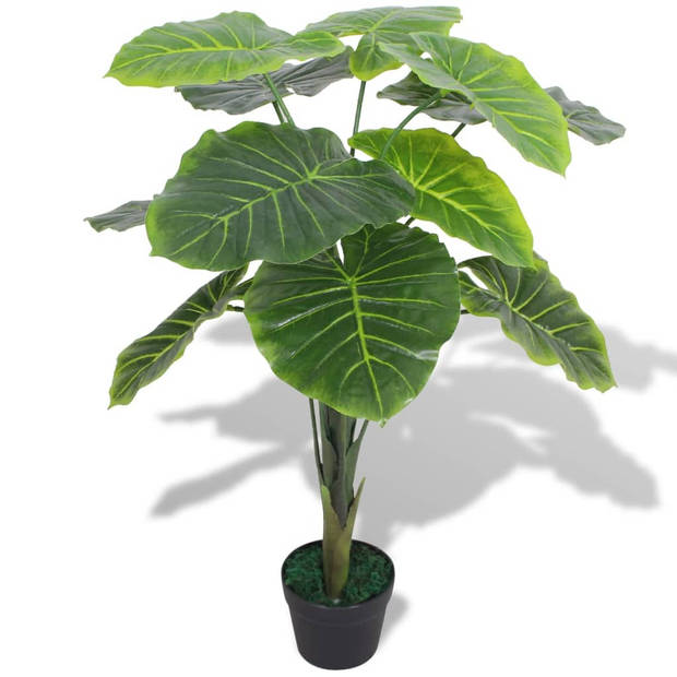 The Living Store Taro Kunstplant - Groen - 85 cm - 13 bladeren