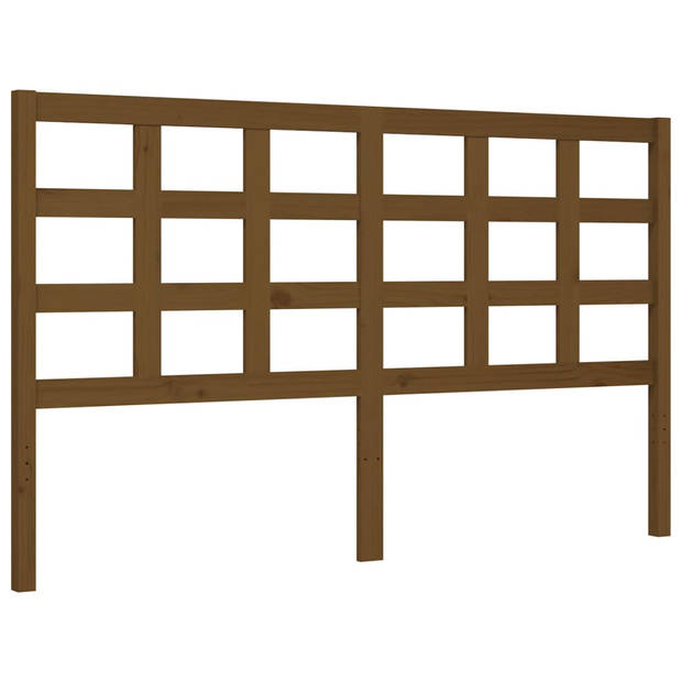 vidaXL Bedframe met hoofdbord massief hout honingbruin