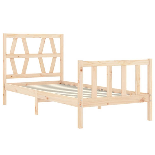 vidaXL Bedframe met hoofdbord massief hout