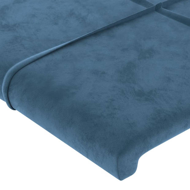 vidaXL Hoofdbord 90x5x78/88 cm fluweel donkerblauw